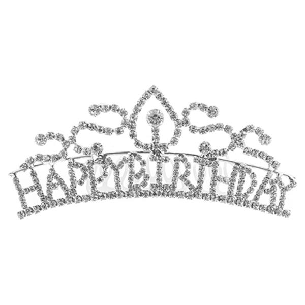 HAPPY BIRTHDAY RHINESTONE CROWN TIARA