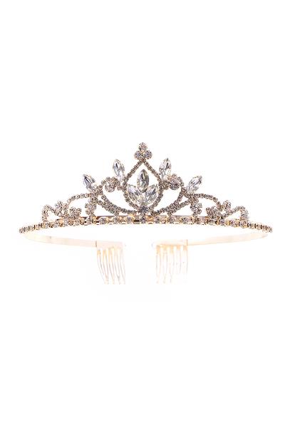 CRYSTAL ROYAL METAL TIARA