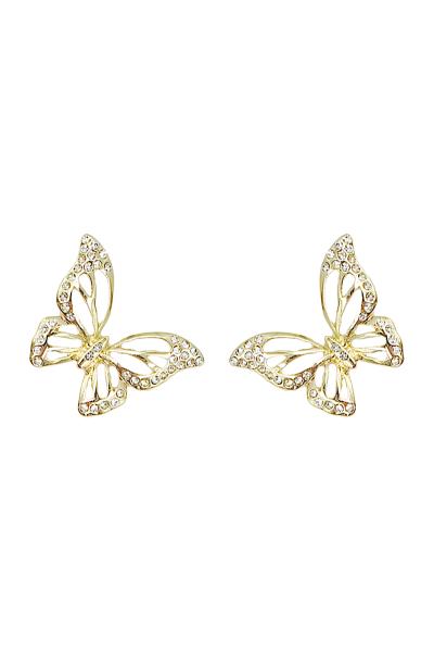 Metal Rhinestone Butterfly Earring