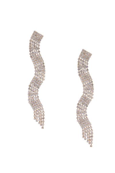 Rhinestone Swirl Design Earring