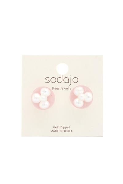 SODAJO Pearl Bead Resin Gold Dipped Earring