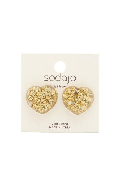 SODAJO Heart Resin Gold Dipped Earring