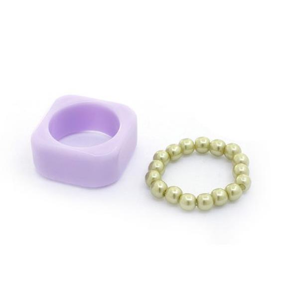 SODAJO Square Beaded Ring Set