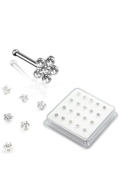 Sterling Silver Nose Stud with Ball Tip 20 Pc