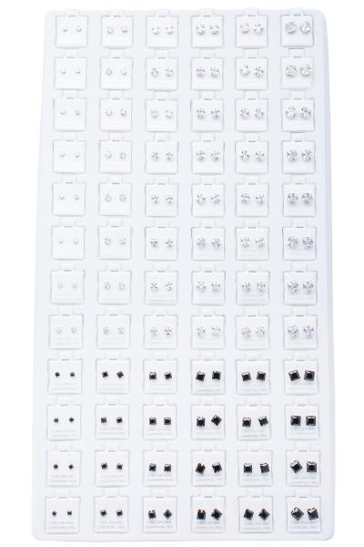 Cubic Zirconia Square Earring (72 Pairs)