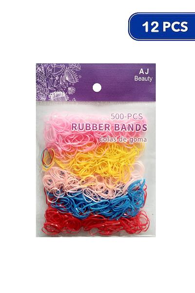 500 Pc Color Hair Tie Rubber Bands (12 Units)
