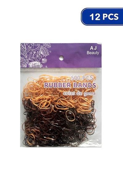 500 PC Brown Tone Hair Tie Rubber Bands (12 Units)
