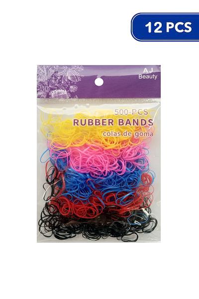 500 Pc Five Color Hair Tie Rubber Bands (12 Units)