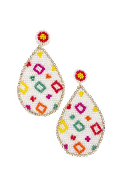 Seed Bead Teardrop Earring