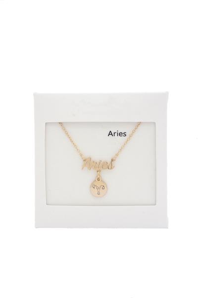 HOROSCOPE ZODIAC SIGN ROUND DISC SYMBOL NECKLACE