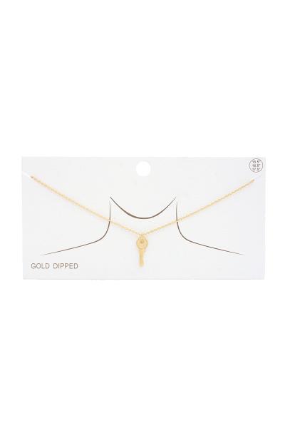 Key Pendant Gold Dipped Necklace