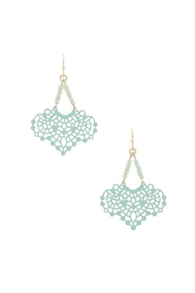 Filigree Smooth Texture Drop Earring