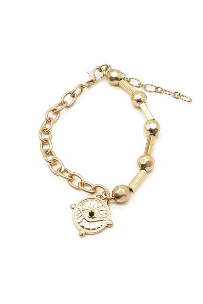 Metal Chain Evil Eye Charm Bracelet
