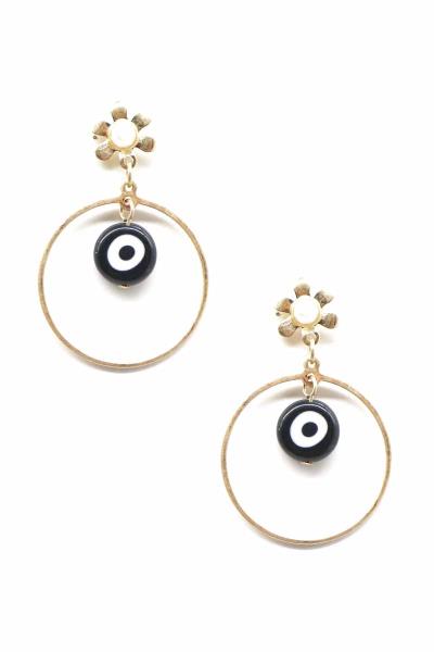 Metal Round Evil Eye Dangle Earring