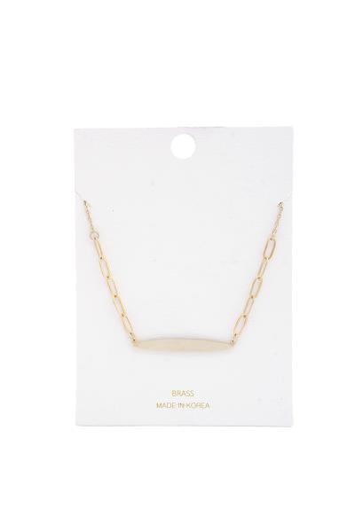 Long Oval Bar Oval Link Necklace
