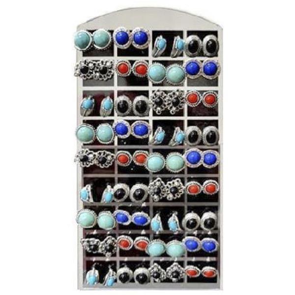Multi Stone Color Shape Earring Set (36 Pairs)