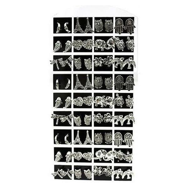 STYLISH MULTI DESIGN 36 PAIR EARRING SET (12 UNITS)