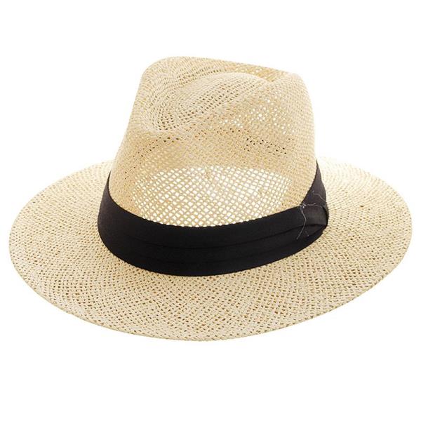 FASHION VENTED STRAW FEDORA HAT