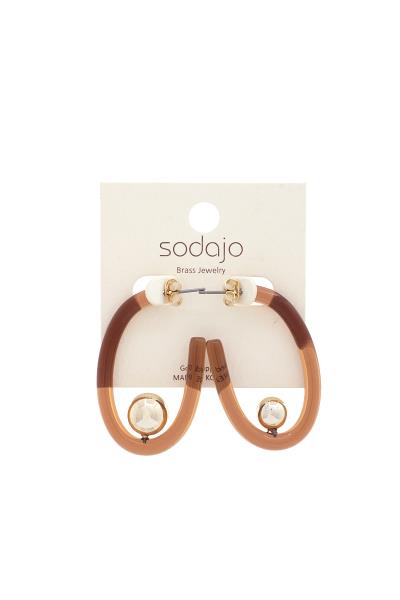 SODAJO Transparent Ball Bead Open Circle Earring