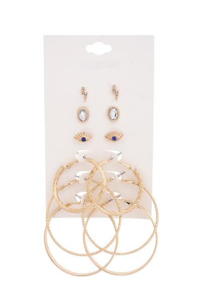 STUD HOOP EARRING SET