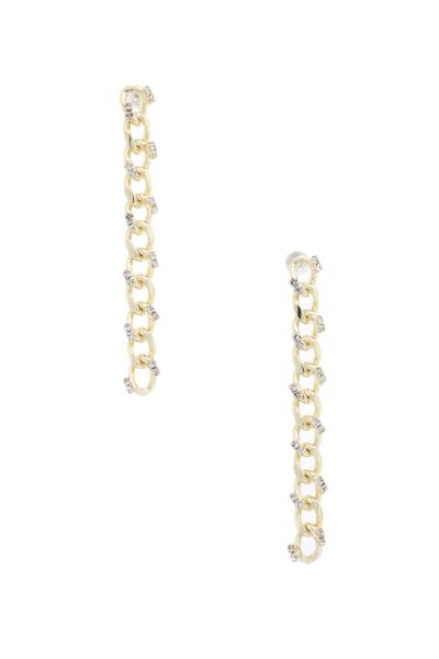 Rhinestone Circle Link Drop Earring