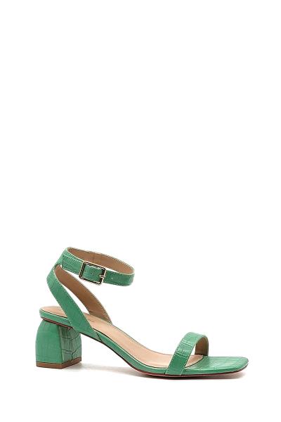 STYLISH CROC FASHION STRAP BUCKLE SLIP ON THICK HEEL