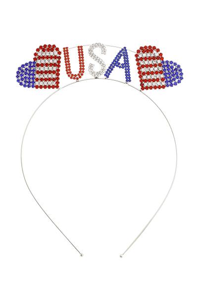 RHINESTONE HEART USA TIARA