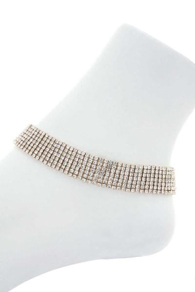 7 Row Pave Rhinestone Anklet