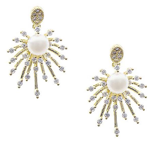 Crystal Sunburst Drop Earring