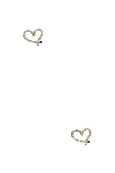 Rhinestone Crystal Outline Heart Stud Earring