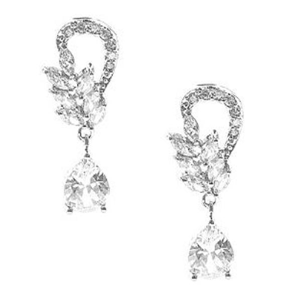 Crystal Marquise Leaf Teardrop Earring