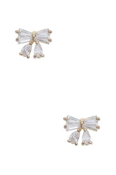 Stylish Crystal Bow Stud Earring