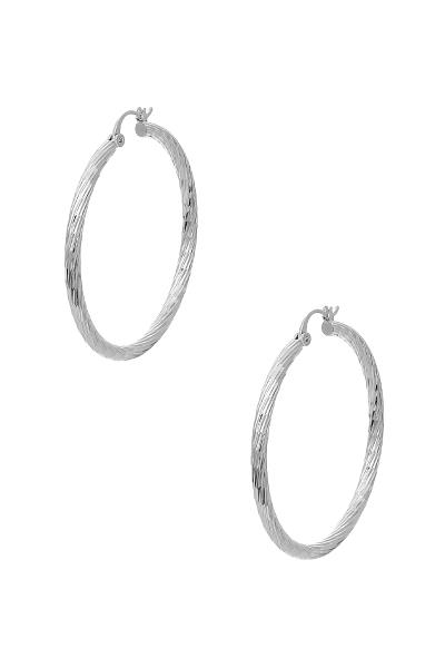 FASHION 45MM WAVE CUT HOOP EARRING