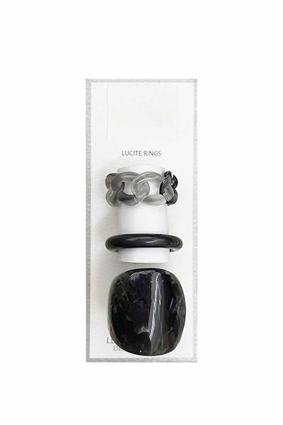 Resin Trendy Ring 3 PC Set