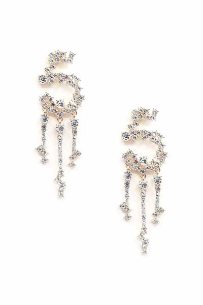 Chunky Rhinestone 5 Stick Dangle Earring