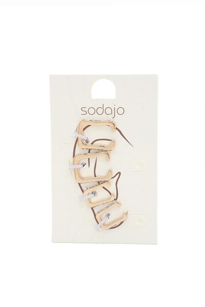 SODAJO SQUARE RHINESTONE EDGE EARRING