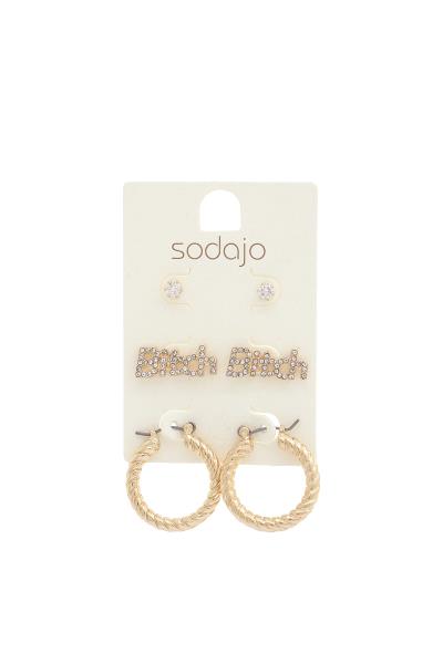 SODAJO Bitch Twisted Hoop Earring