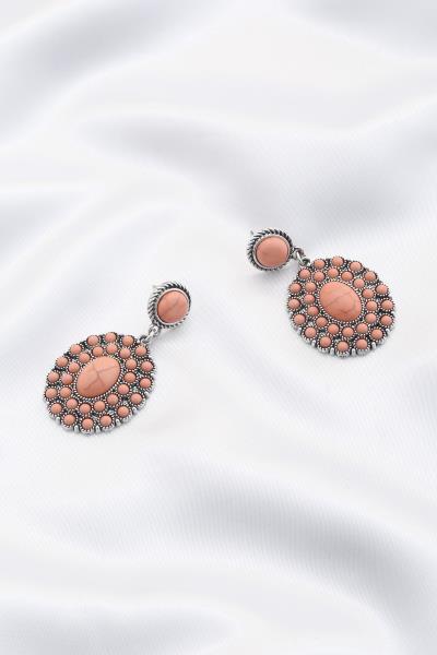 Oval Multi Pearl Stone Round Earring