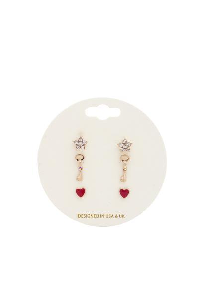 Dainty Heart Stud Earring Set