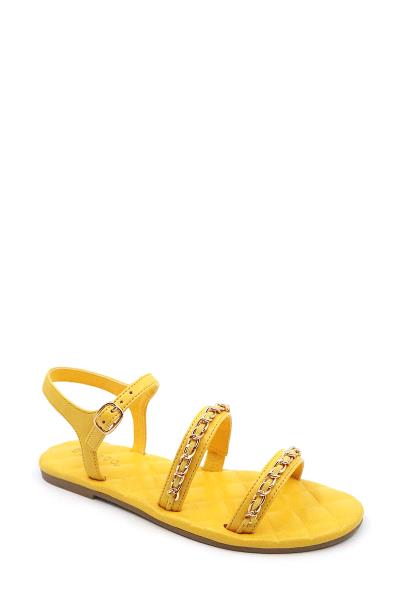 CHAIN LINK STRAP BUCKLE SLIP SANDALS
