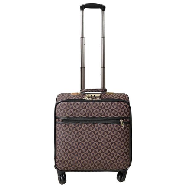 FASHION CHECKER MONOGRAM DESIGN ZIPPER LUGGAGE BAG