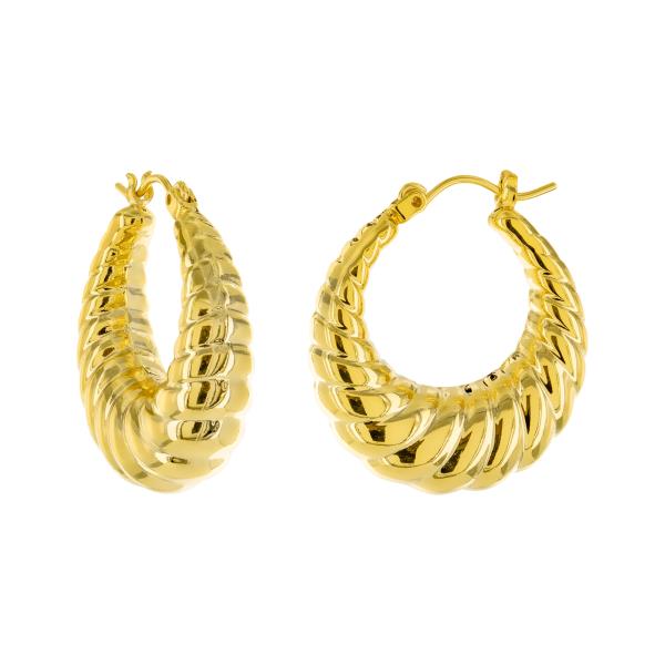 CROISSANT PUFFY METAL EARRING