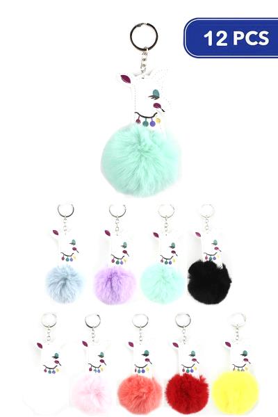 Llama Pom Pom Keychain (12 Units)