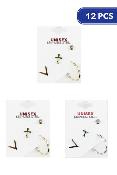 Metal Earring Set (12 Units)