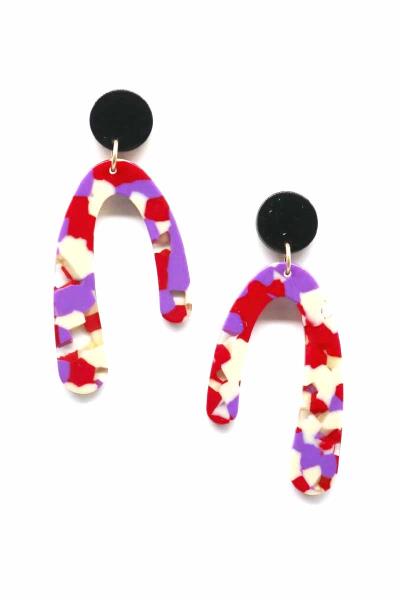Acetate U Dangle Earring