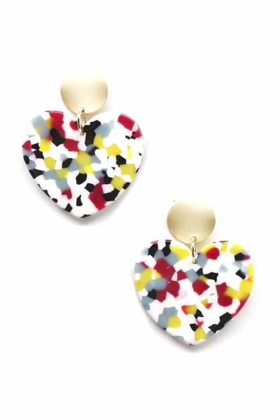 Acetate Heart Dangle Earring