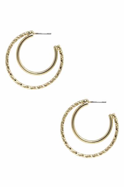 METAL DOUBLE HOOP EARRING
