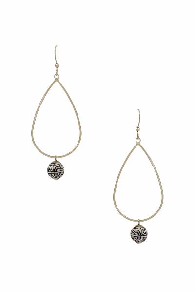 Round Dangle Metal Teardrop Earring