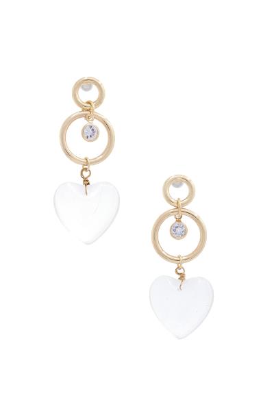 SODAJO Clear Heart Rhinestone Earring