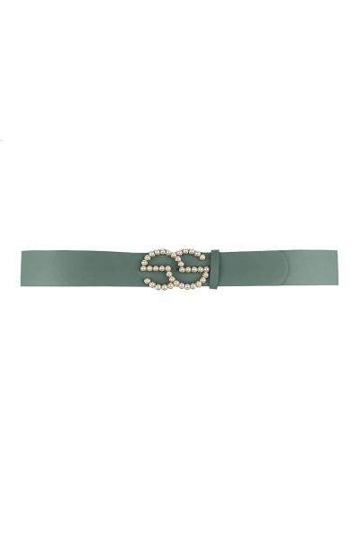 PEARL DOUBLE OPEN ROUND BUCKLE BELT